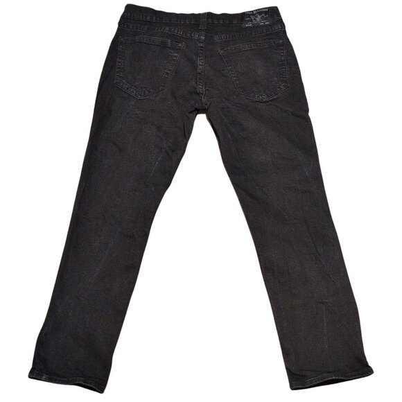 True Religion Jeans Geno Relaxed Slim Fit Black Straight Leg Pants Sz 38x32 - Picture 4 of 10